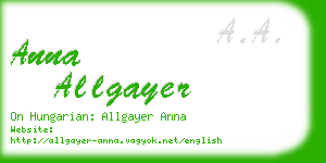 anna allgayer business card